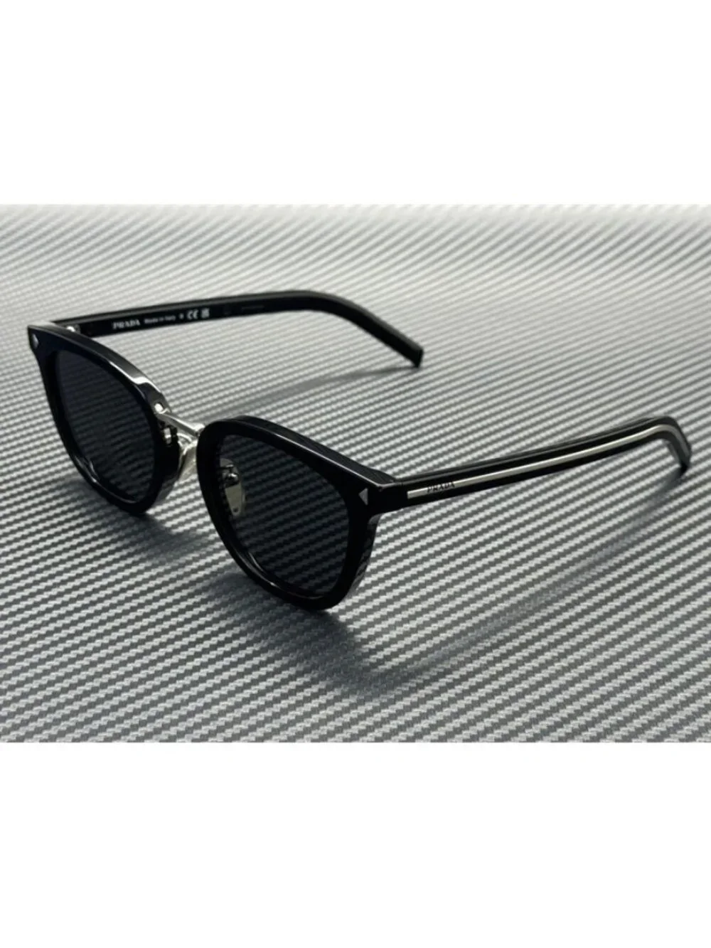 New PRADA Men Black Sunglasses 52-23-145